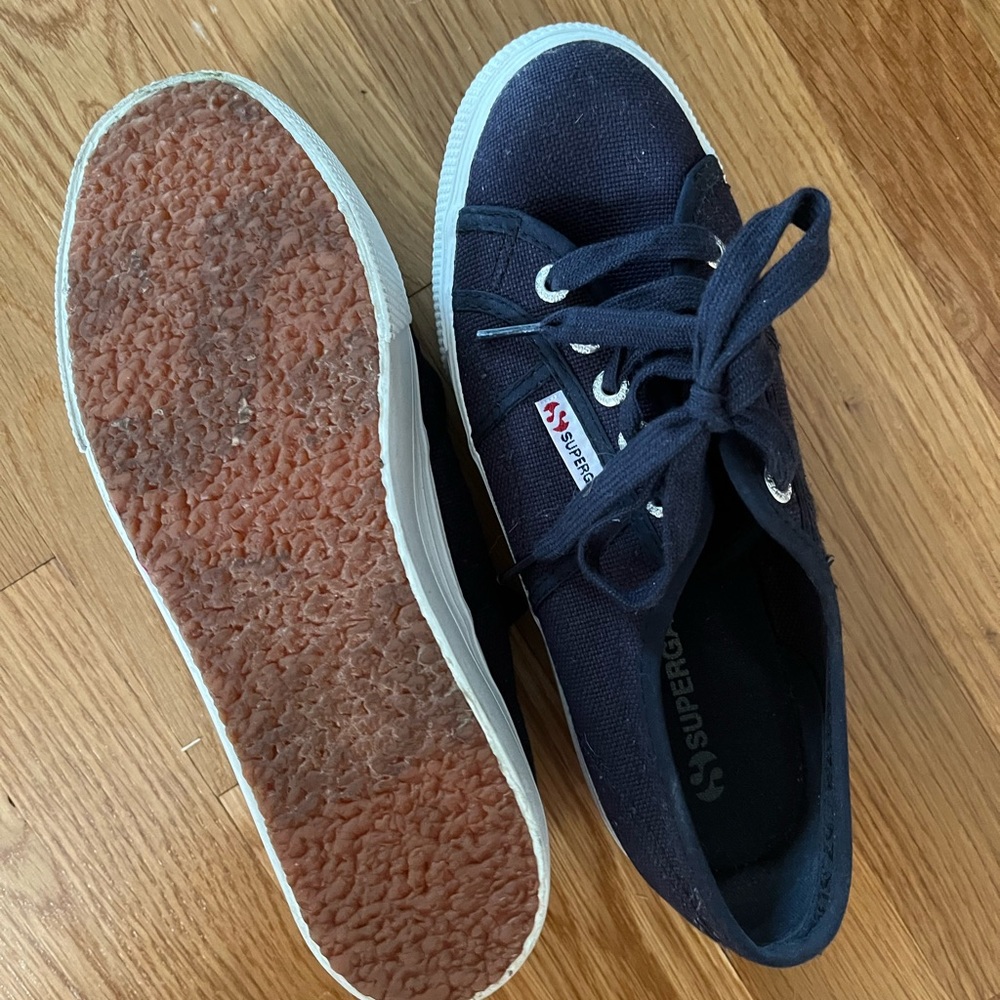 Superga Platform Sneakers (Navy)
